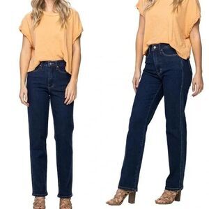 Judy Blue Straight Leg Blue Jeans Size 9/29 Stretch Dark Wash Tummy Control